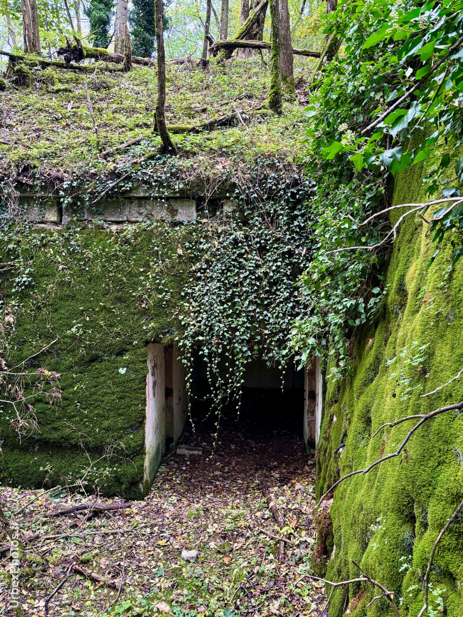 Photo urbex d'une entrée dans un mur de fortification en Lorraine