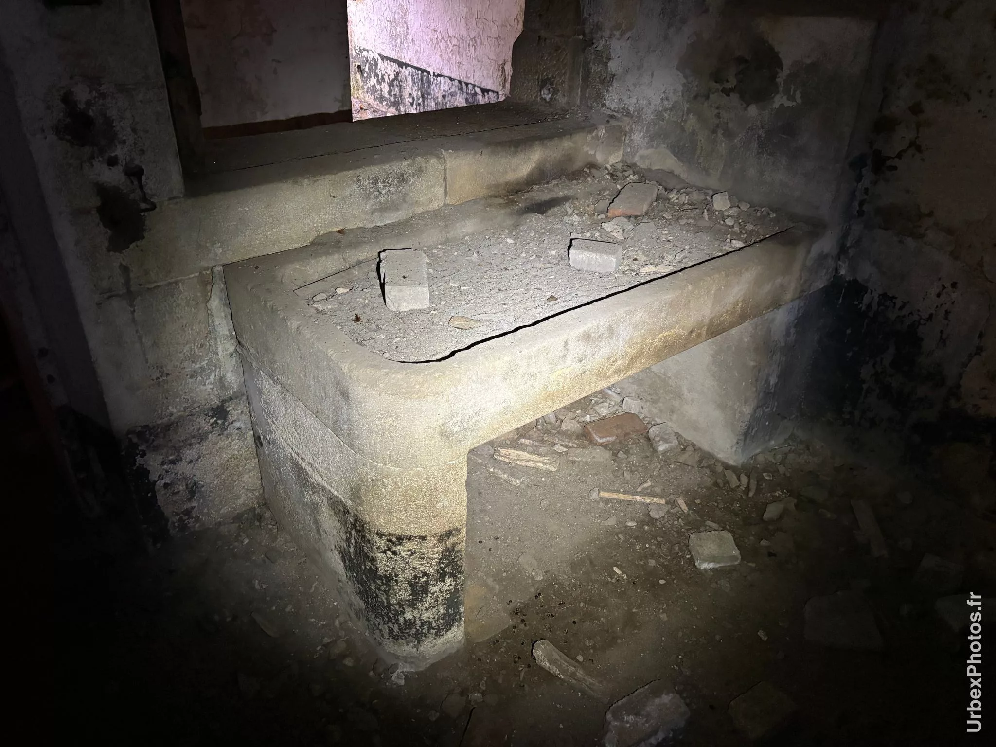 Evier d'une salle du Fort Orwell
