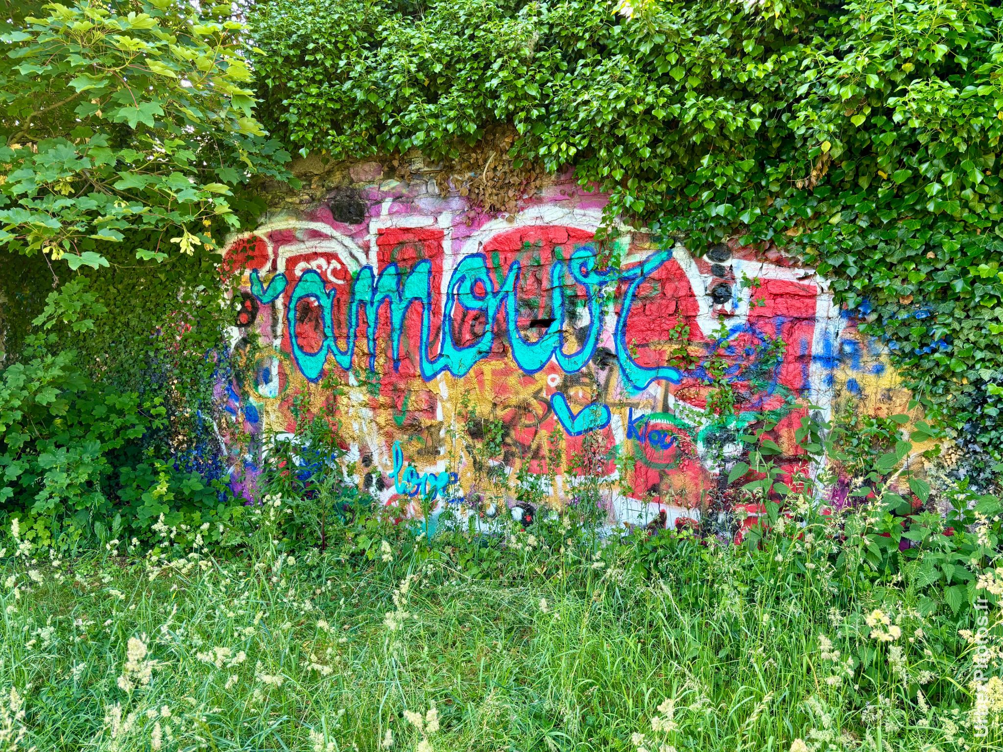 Photo urbex de graffitis le long de la voie ferrée