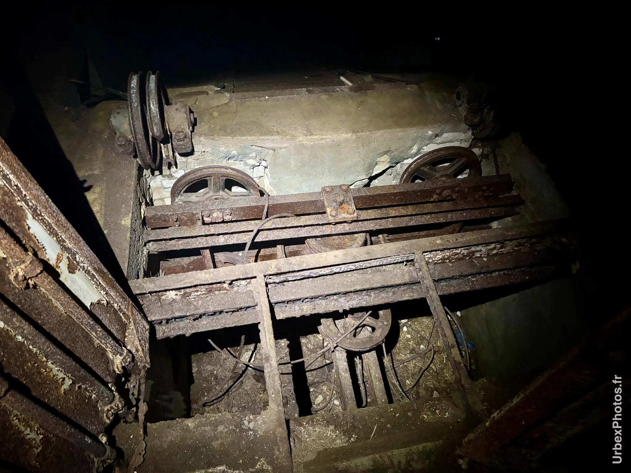 Poulies du funiculaire du Fort Crucifix