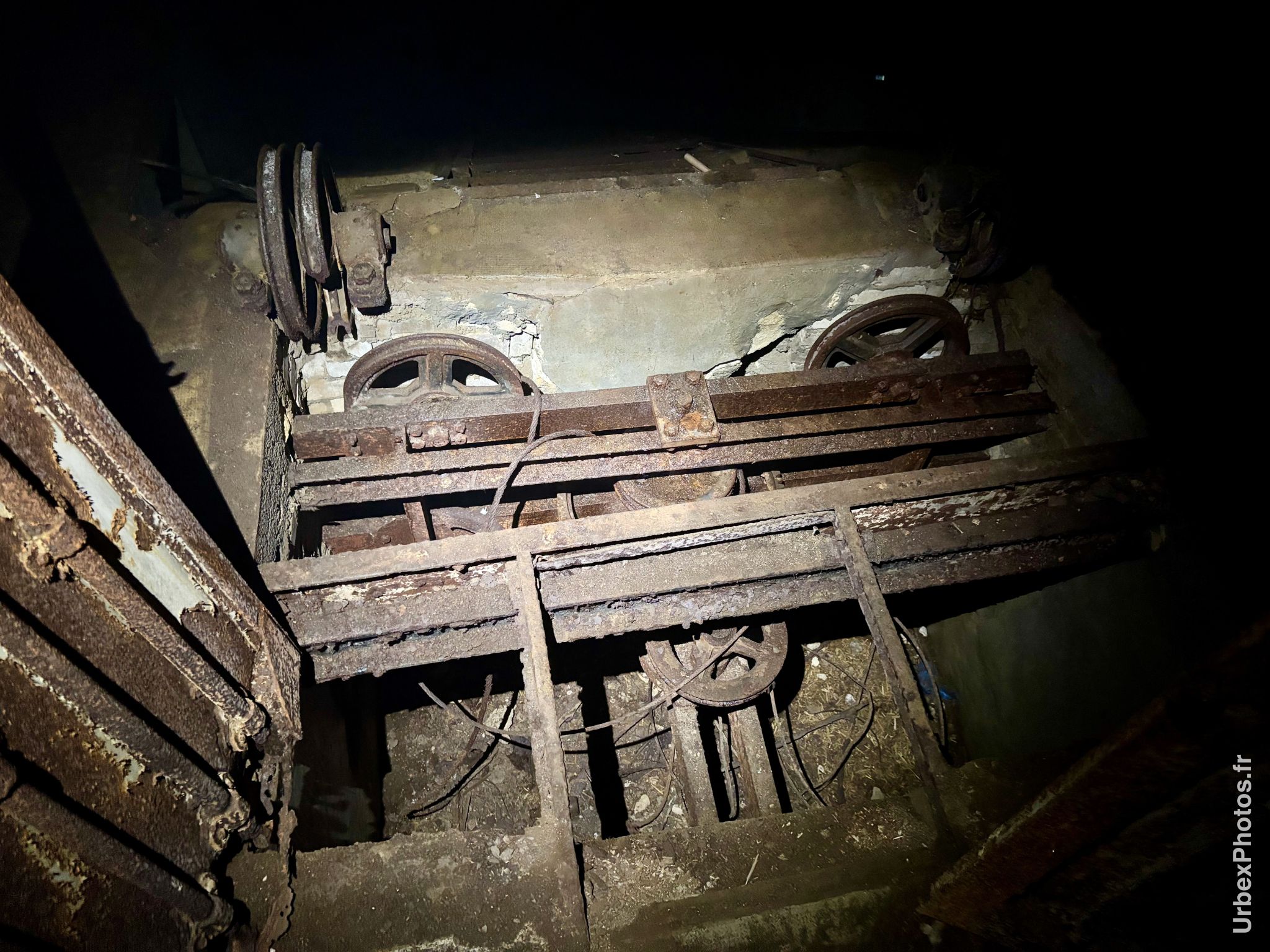 Poulies du funiculaire du Fort Crucifix