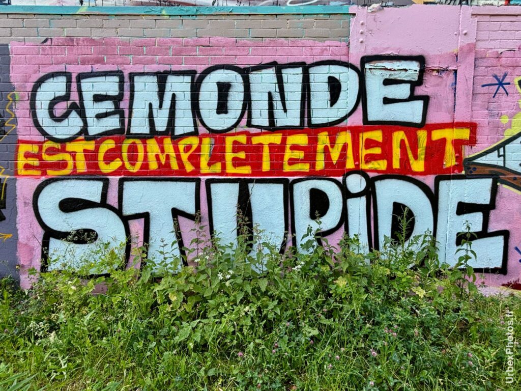 Photo street art de graffitis le long de la voie ferrée à Nancy