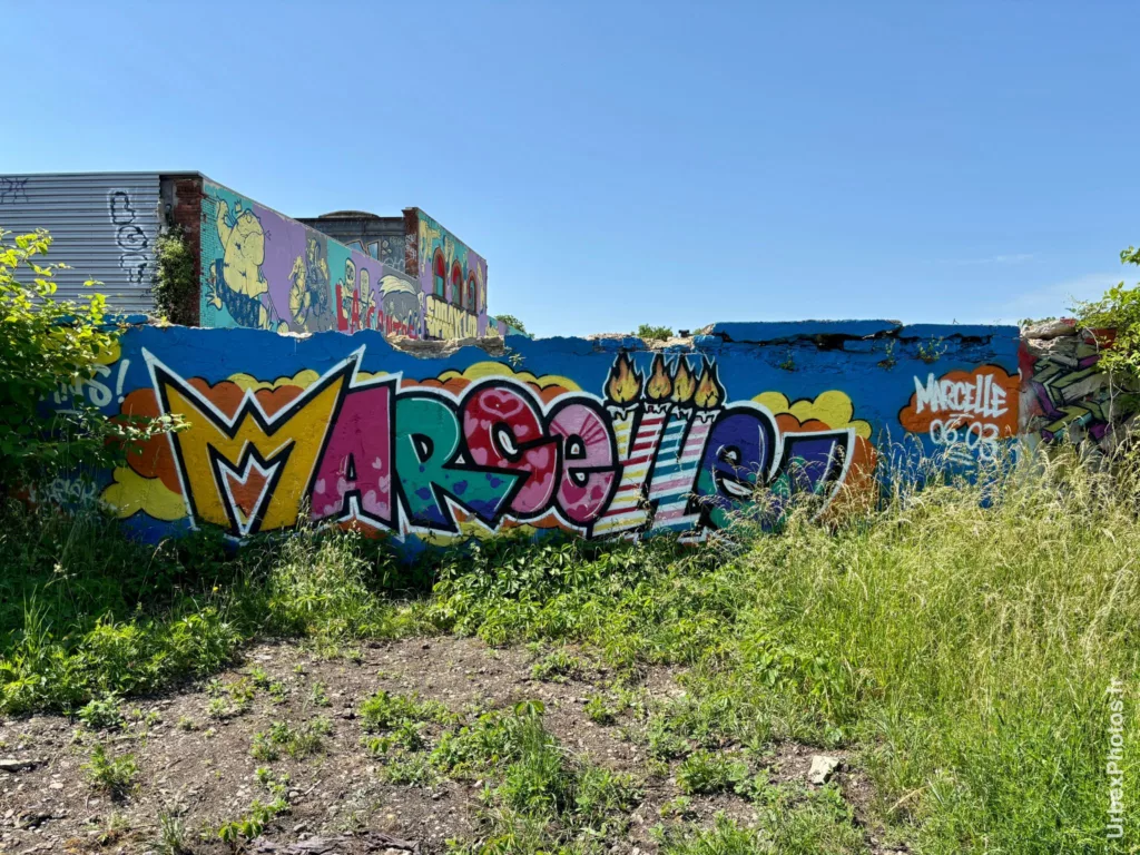Street art d'un graffiti le long de la voie ferrée