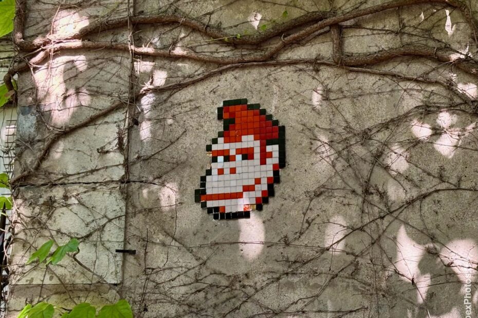 Mosaïque street art Nancy Donkey Kong (gros plan)