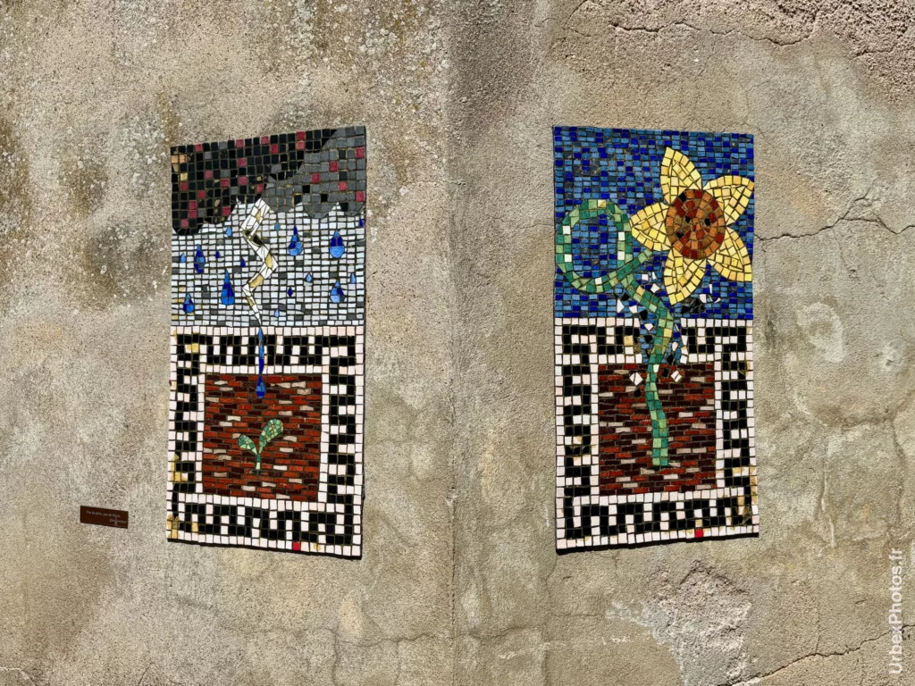 Mosaïque street art Nancy fleurs