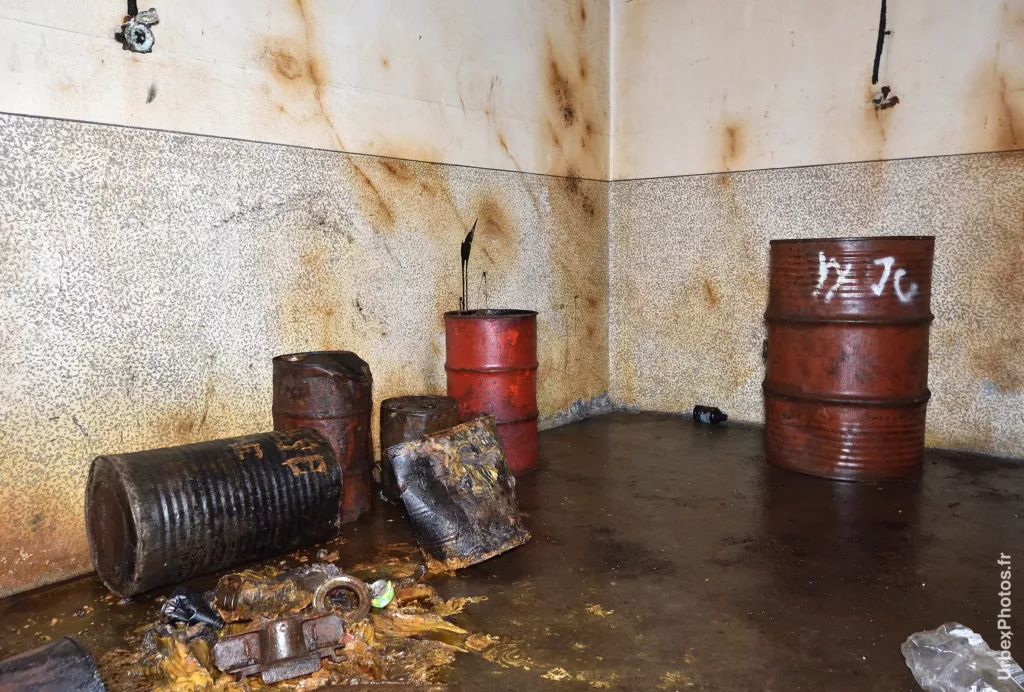 Barils dans un fort de la ligne Maginot