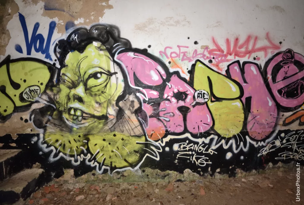 Photo urbex d'un graffiti de Bungle et Ziké dans le Fort Eddie en Lorraine