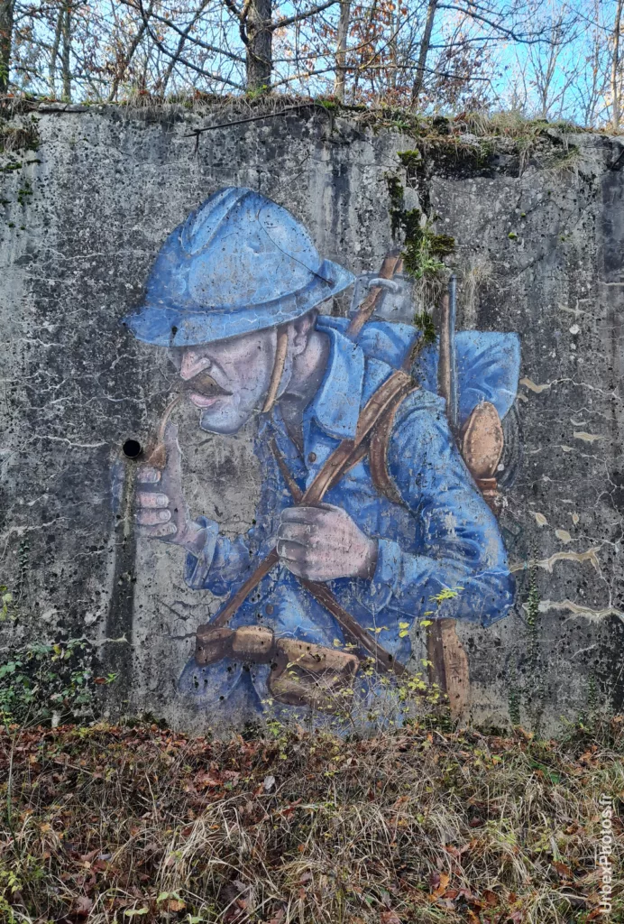 Photo urbex d'un graffiti de Ziké dans le Fort Eddie en Lorraine