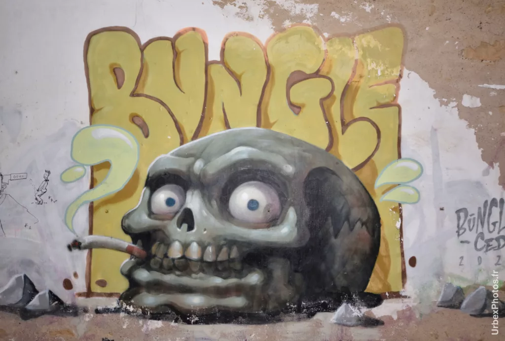 Photo urbex d'un graffiti de Bungle dans le Fort Eddie en Lorraine