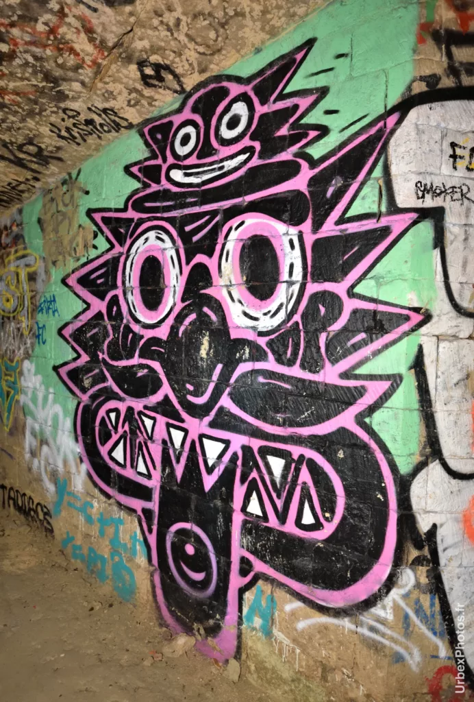 Photo urbex d'un graffiti dans les catacombes interdites de Paris